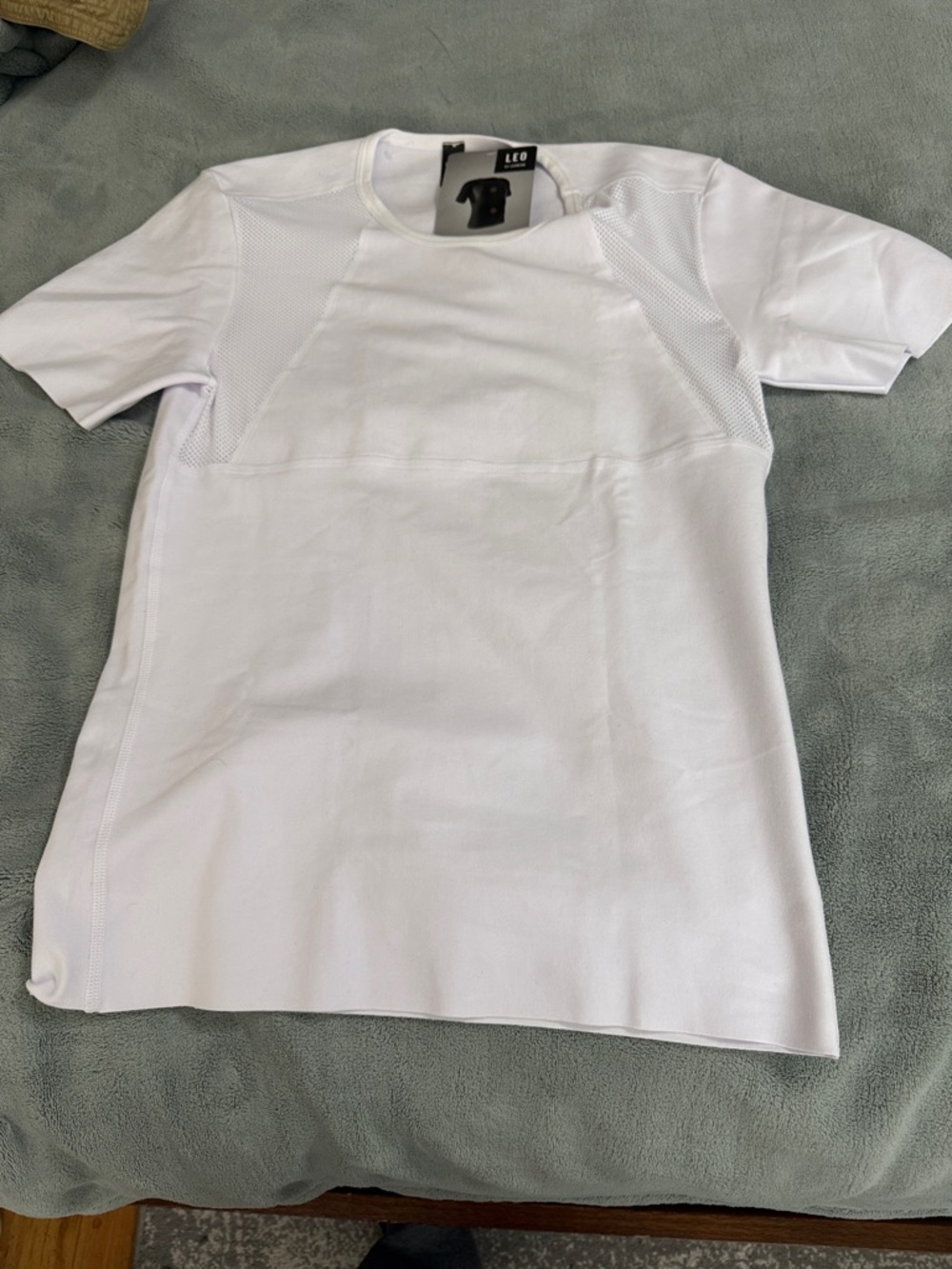 LEO White Short Sleeve Crew Performance Tee